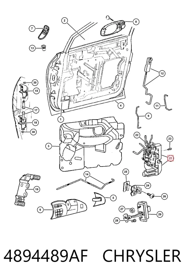 Замок водительской двери 4894489AF Chrysler
