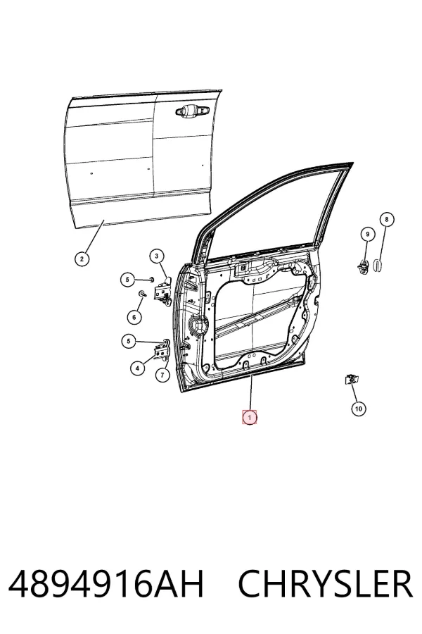 Дверь передняя правая 4894916AH Chrysler