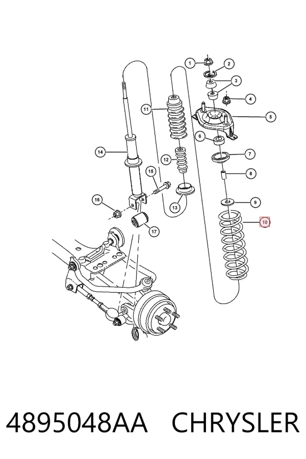 Задняя пружина 4895048AA Chrysler
