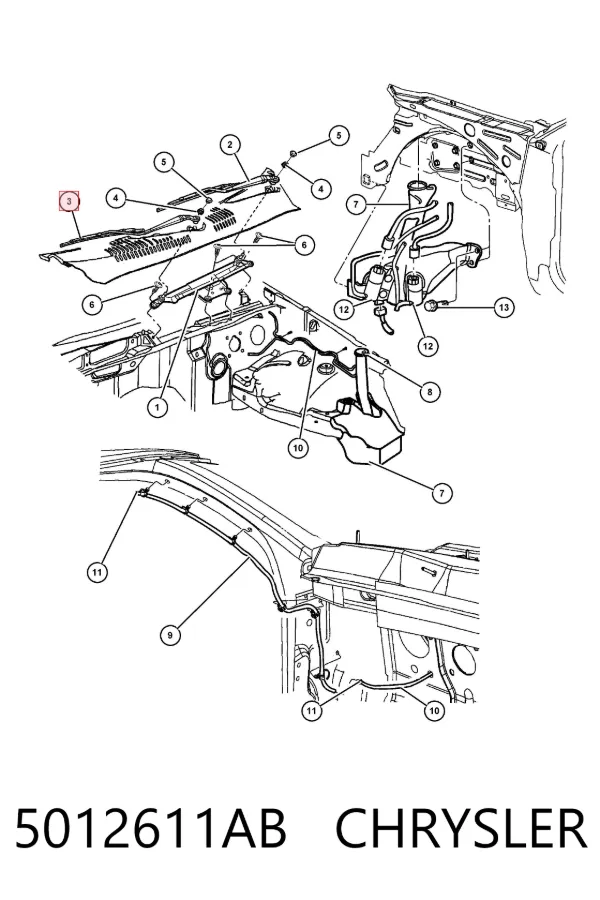 Щетки стеклоочистителя 5012611AB Chrysler