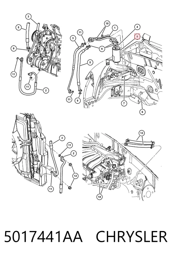 Осушитель кондиционера 5017441AA Chrysler