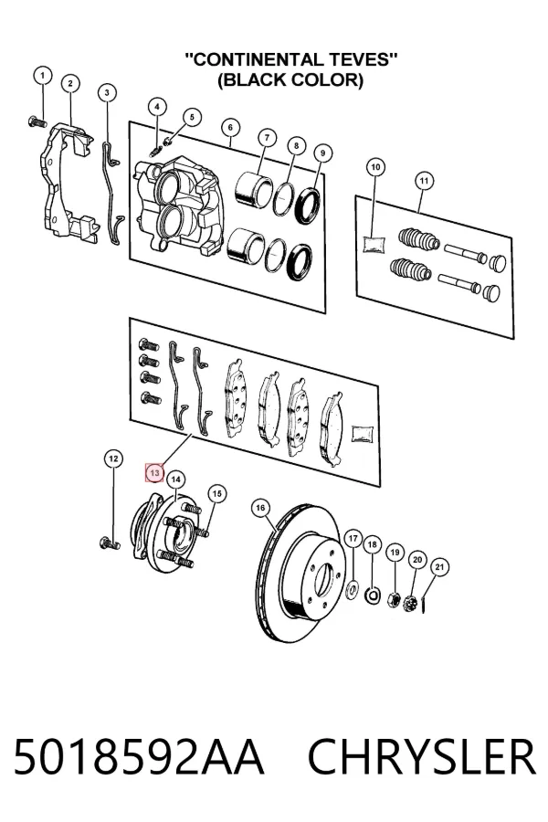 Передние тормозные колодки 5018592AA Chrysler