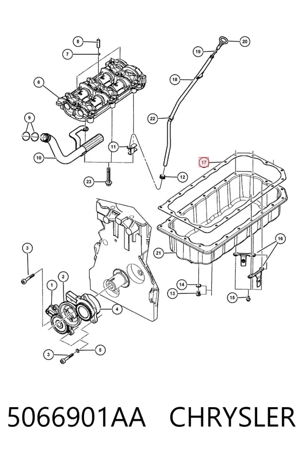 Прокладка поддона картера 5066901AA Chrysler