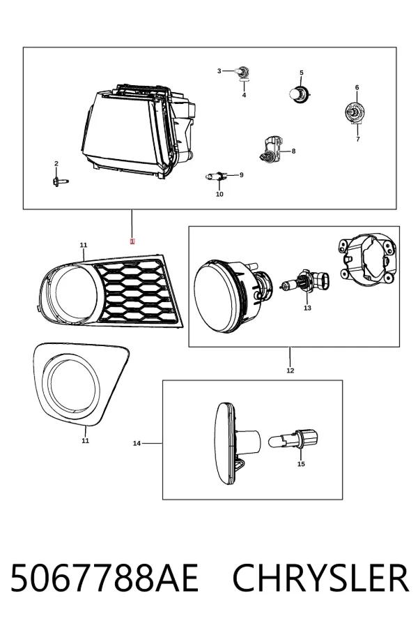Правая фара 5067788AE Chrysler