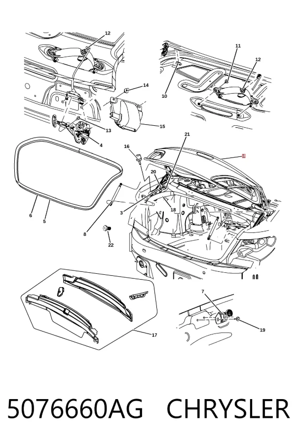 Крышка багажника 5076660AG Chrysler