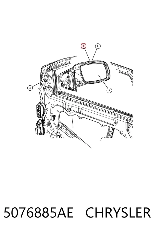 Левое боковое зеркало 5076885AE Chrysler