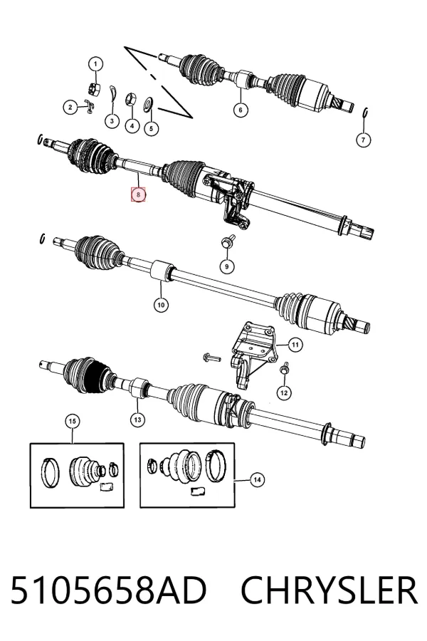 Правая полуось 5105658AD Chrysler