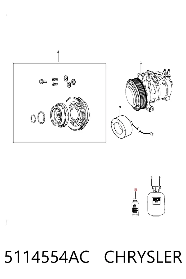 Масло компрессора кондиционера 5114554AC Chrysler