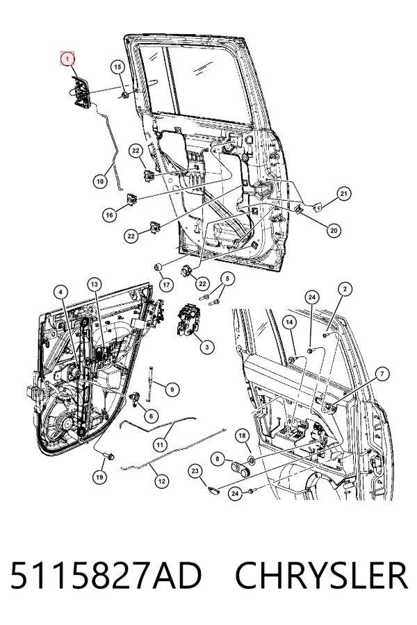Ручка двери задней наружная левая 5115827AD Chrysler