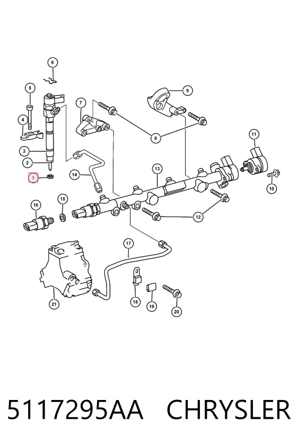 Кронштейн крепления форсунки 5117295AA Chrysler