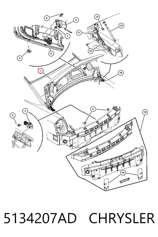 Крышка багажника 5134207AD Chrysler
