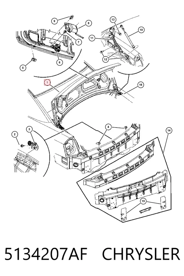 Крышка багажника 5134207AF Chrysler