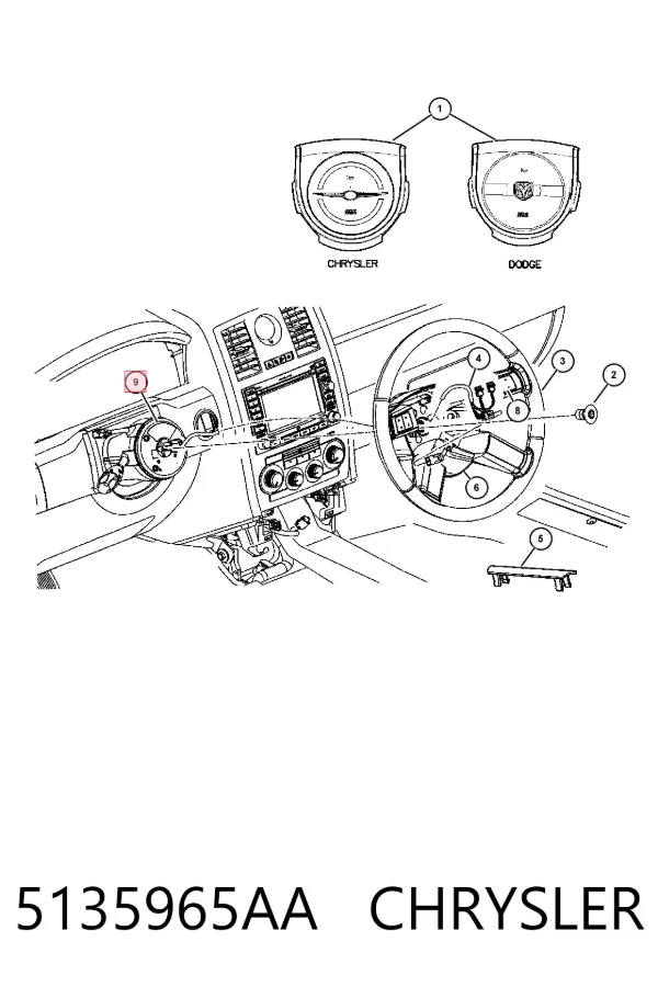 Шлейф руля 5135965AA Chrysler