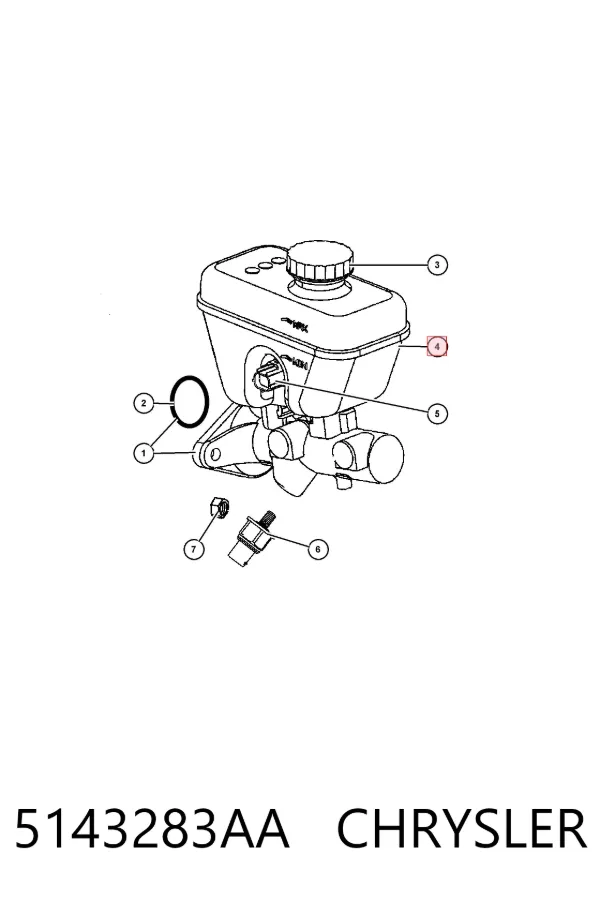Бачок тормозной 5143283AA Chrysler