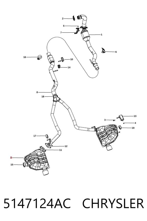 Глушитель задний 5147124AC Chrysler