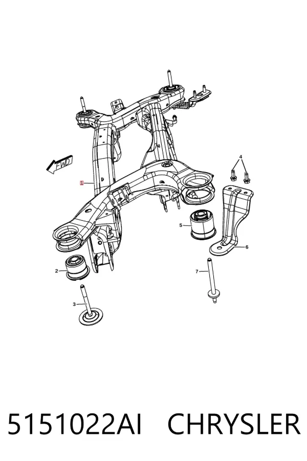 Подрамник задний 5151022AI Chrysler