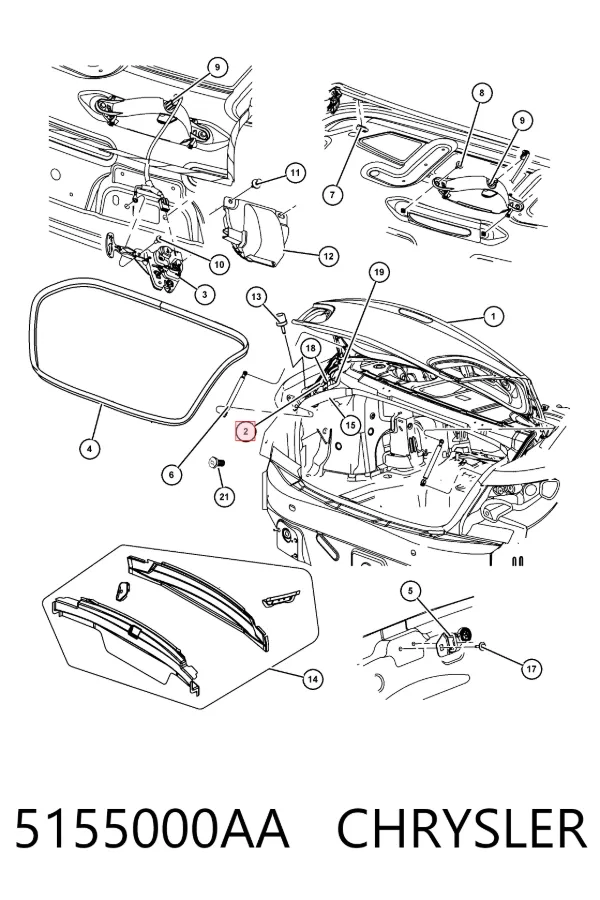 Петля крышки багажника 5155000AA Chrysler