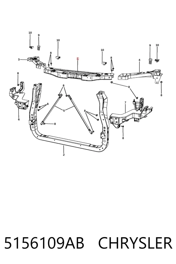 Верхняя рамка радиатора 5156109AB Chrysler