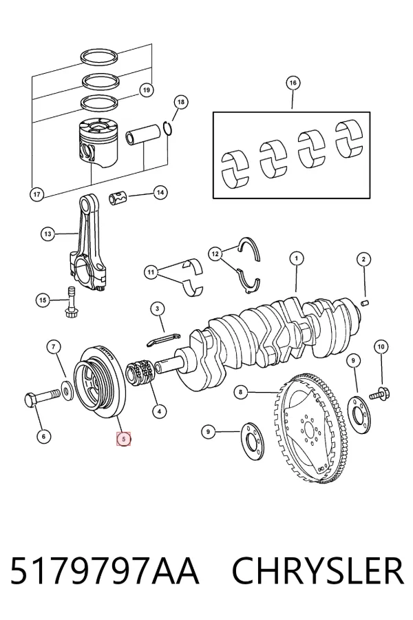 Шкив коленвала 5179797AA Chrysler