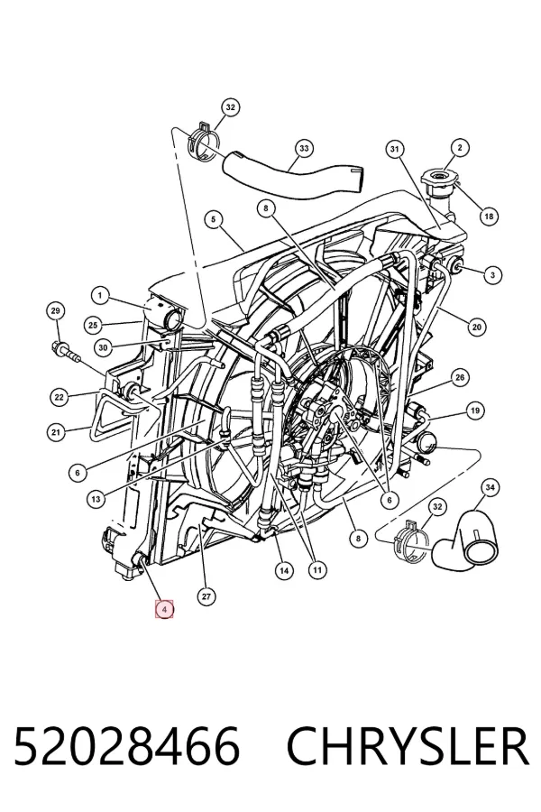 Радиатор 52028466 Chrysler