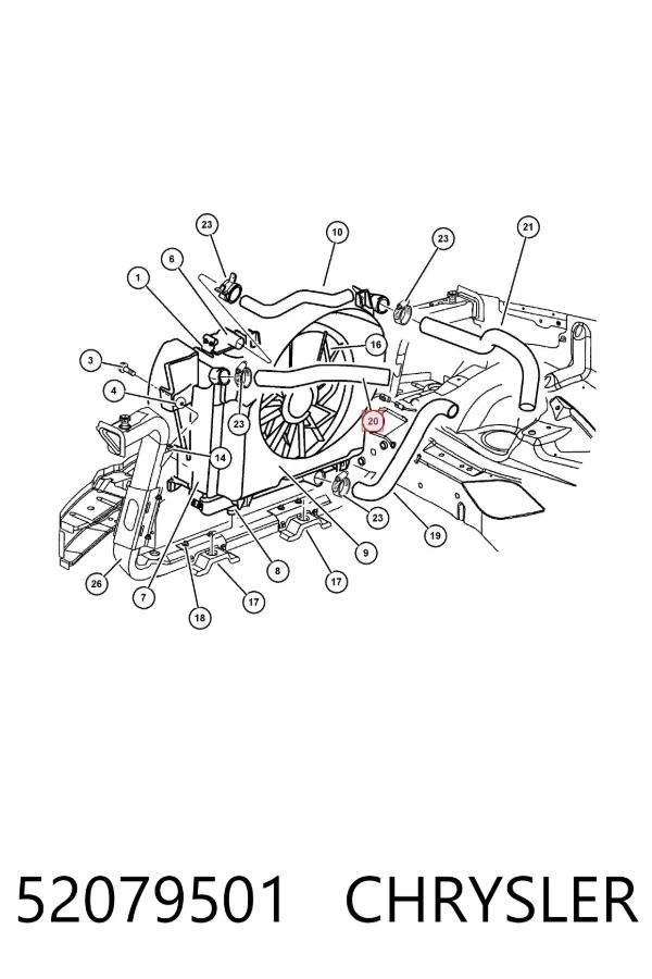 Патрубок интеркулера 52079501 Chrysler