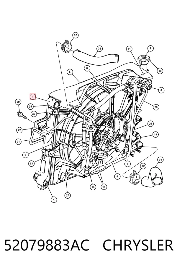 Радиатор 52079883AC Chrysler