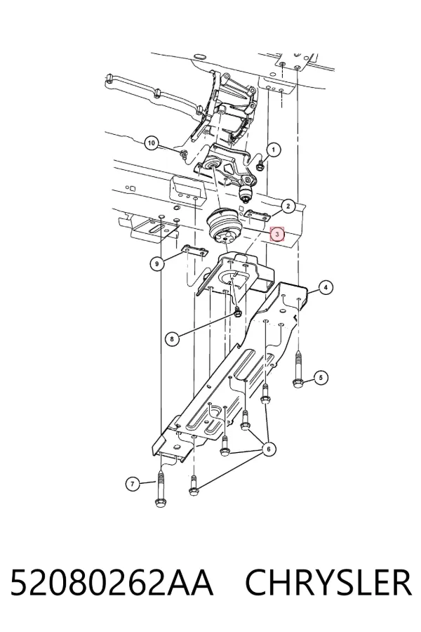 Подушка коробки передач 52080262AA Chrysler