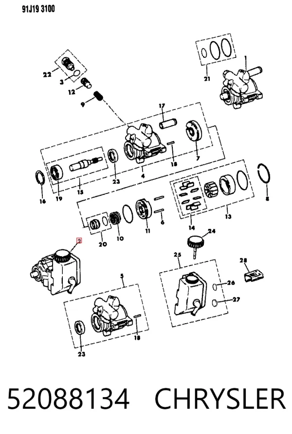 Насос ГУР 52088134 Chrysler