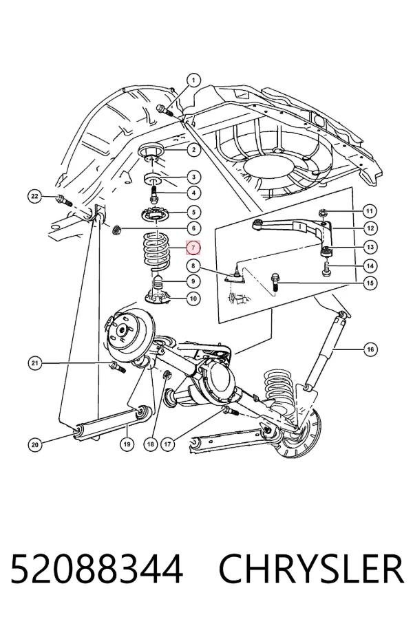 Задняя пружина 52088344 Chrysler
