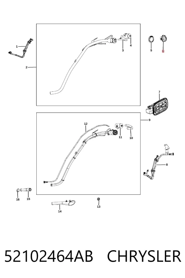 Крышка бензобака 52102464AB Chrysler