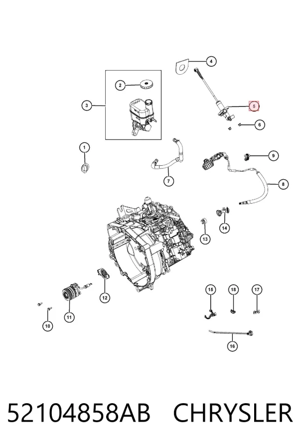 Главный цилиндр сцепления 52104858AB Chrysler