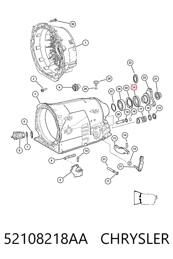Сальник АКПП/КПП (выходного/вторичного вала) 52108218AA Chrysler