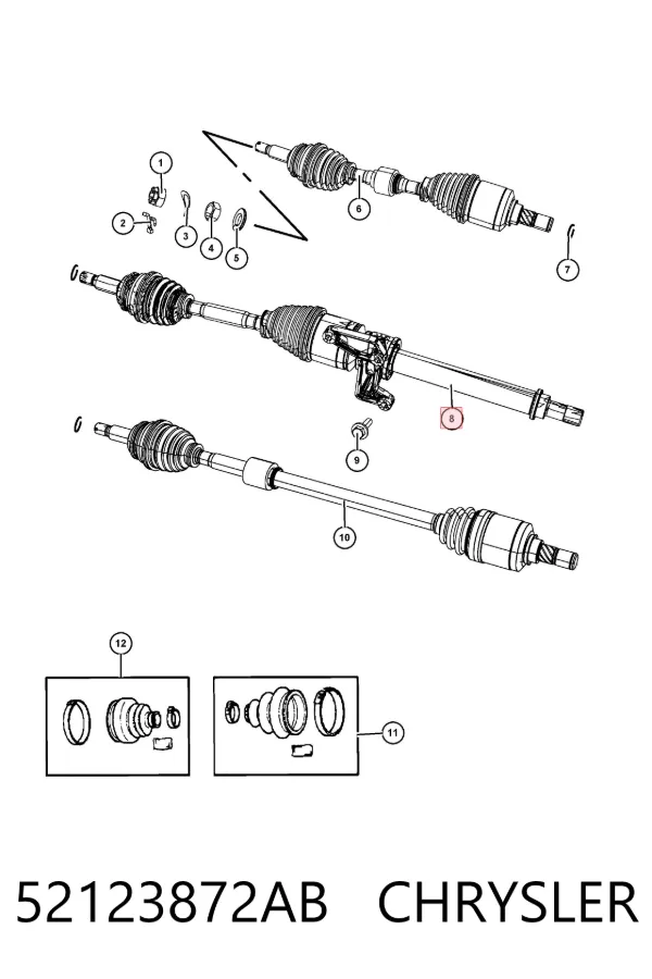 Правая полуось 52123872AB Chrysler