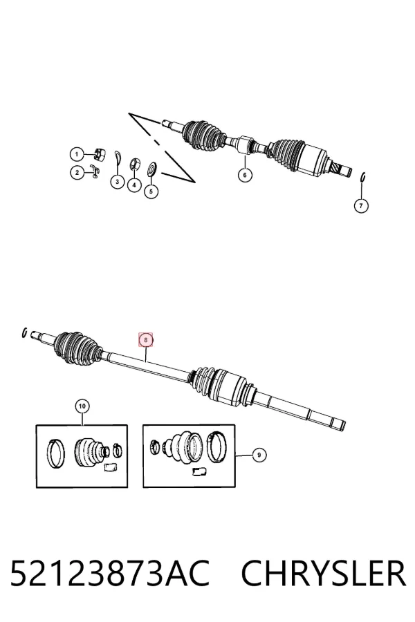 Правая полуось 52123873AC Chrysler