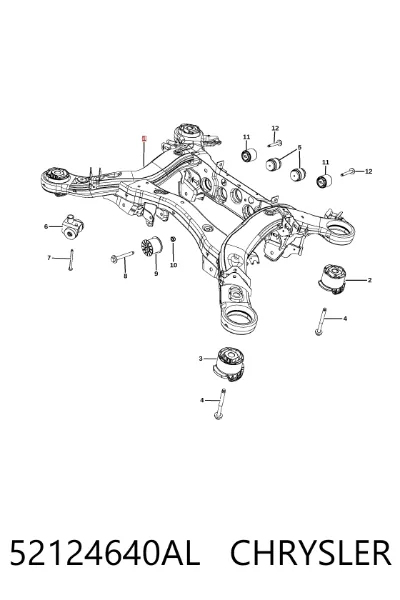Балка задней подвески (подрамник) CHRYSLER 52124640AL