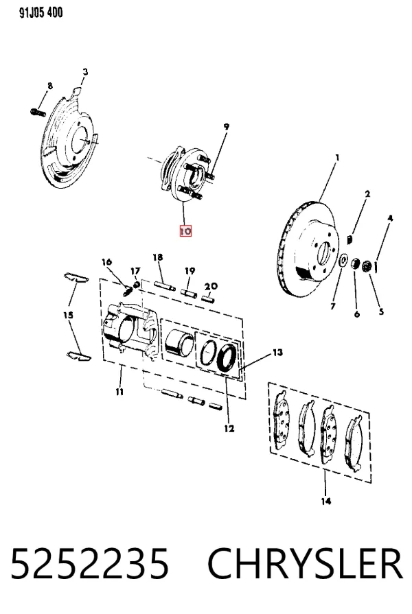 Передняя ступица 5252235 Chrysler