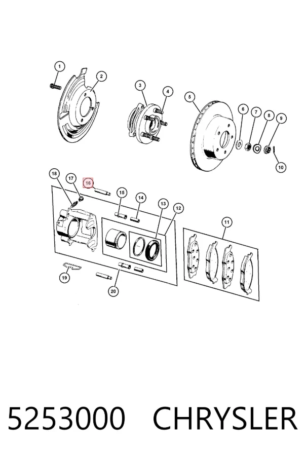 Болт тормозного суппорта K05253000 Fiat/Alfa/Lancia