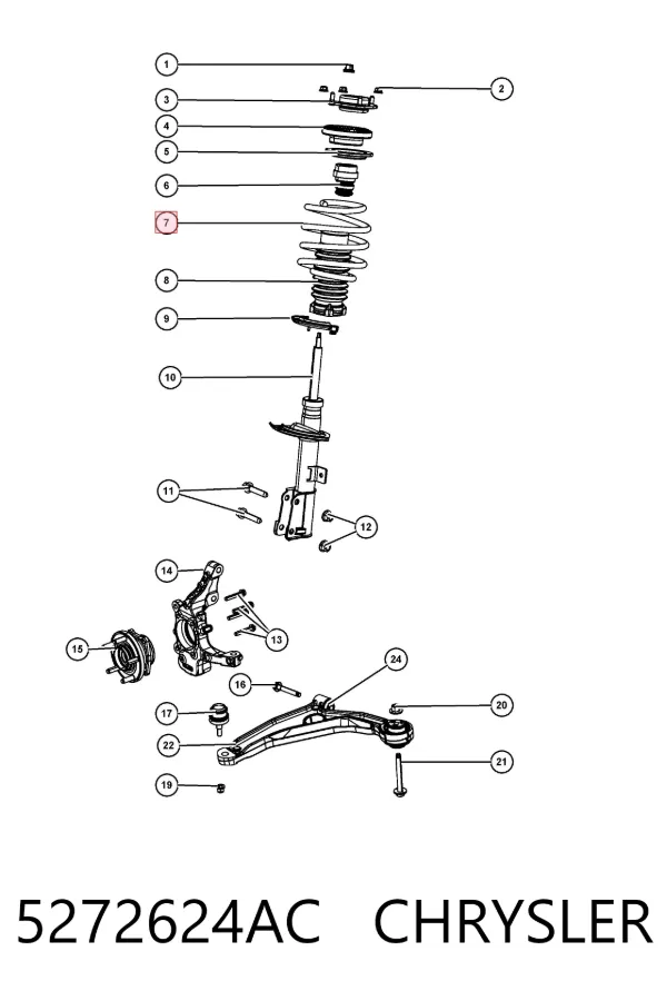 Передняя пружина 5272624AC Chrysler