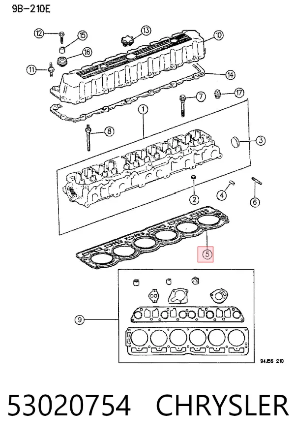 Прокладка ГБЦ 53020754 Chrysler