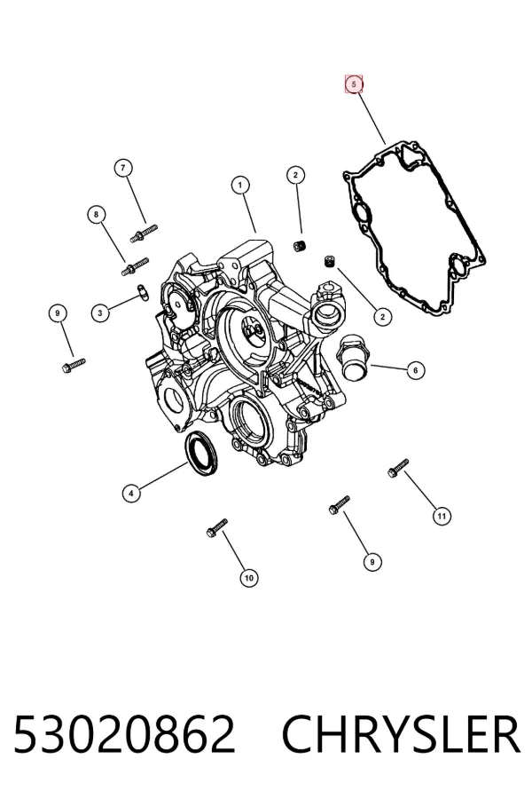 Прокладка передней крышки двигателя 53020862 Chrysler