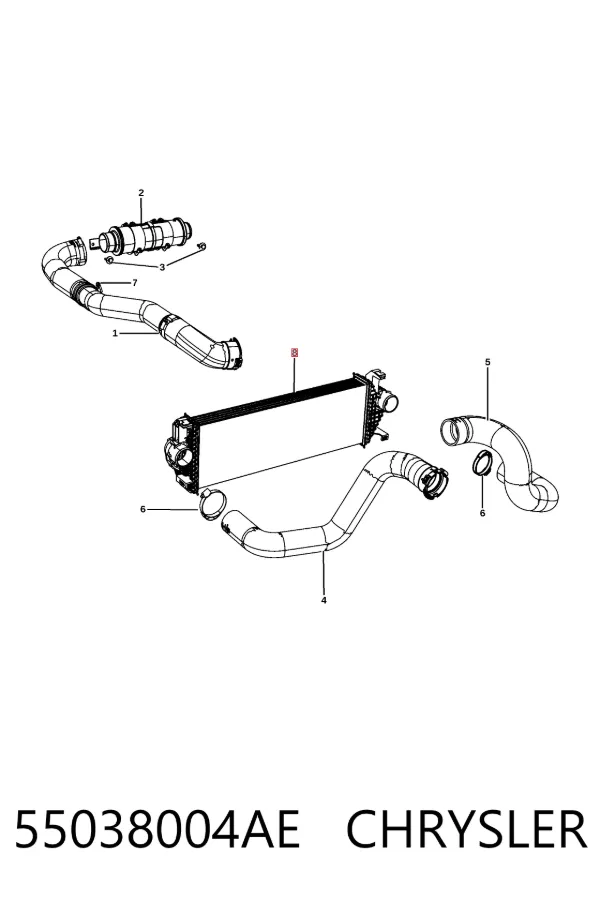 Интеркулер 55038004AE Chrysler