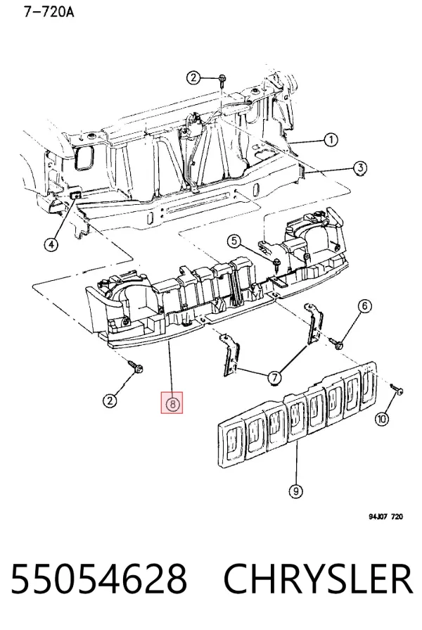 Рамка радиатора 55054628 Chrysler