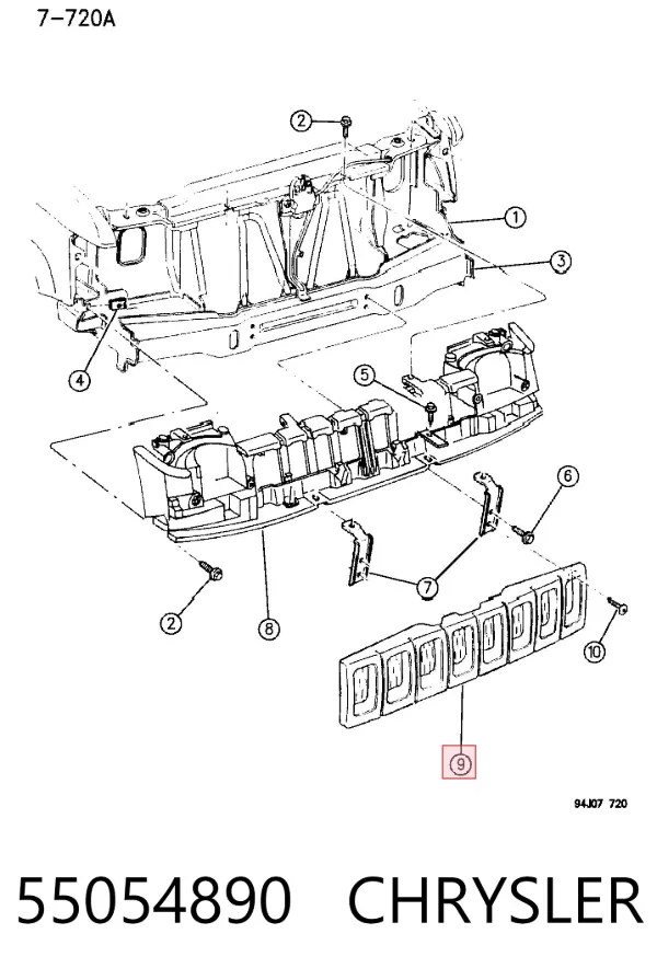 Решетка радиатора 55054890 Chrysler