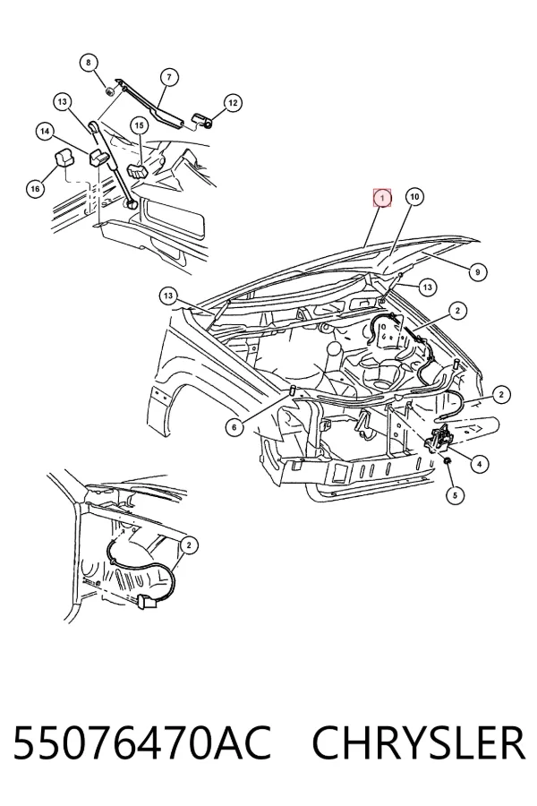Капот 55076470AC Chrysler