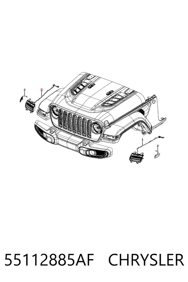 Фара дневного света левая 55112885AF Chrysler