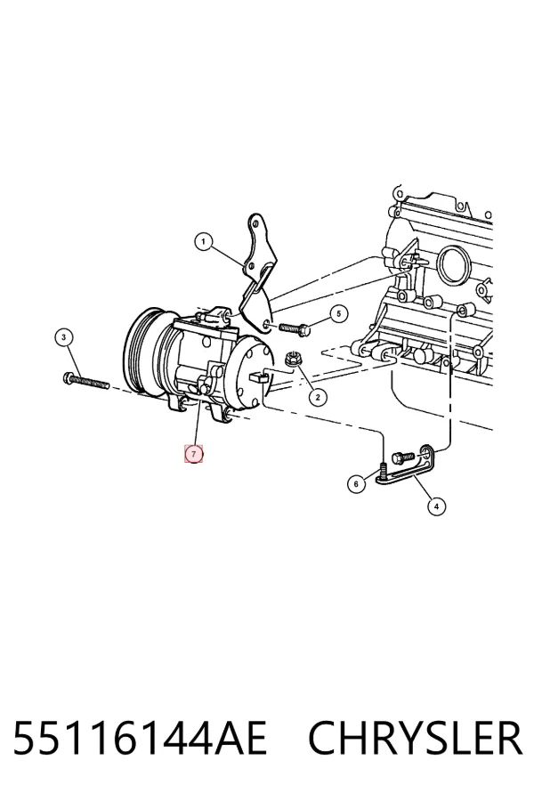 Компрессор кондиционера 55116144AE Chrysler