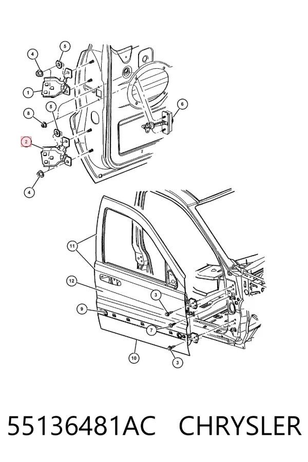 Петля двери передней правой 55136481AC Chrysler
