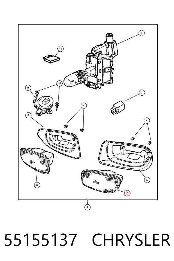 Фара противотуманная левая 55155137 Chrysler