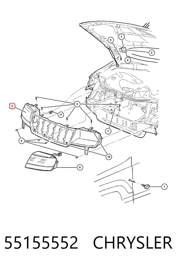 Правая фара 55155552 Chrysler