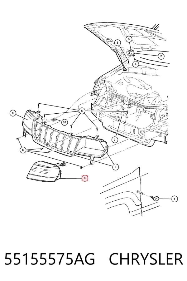 Левая фара 55155575AG Chrysler